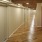 a hallway with white doors